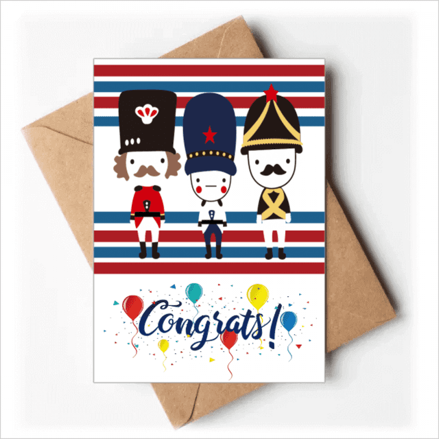 Colorful Soldier UK Landmark Flag Wedding Cards Congratulations Greeting Envelopes