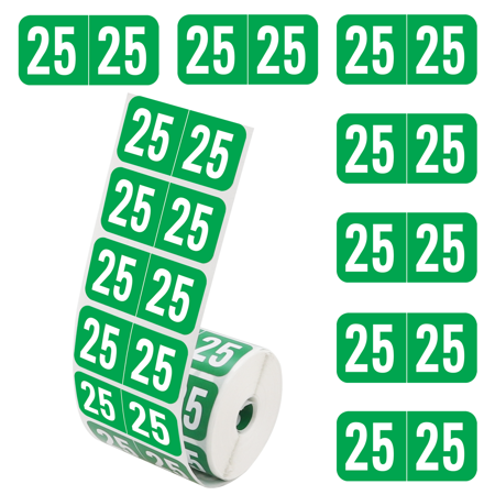 500Pcs 2025 Year Stickers, Self Adhesive File Folder Year Labels, Color Coded 2025 Year Stickers for End Tab File Folders Office Supplies, 3/4" x 1-1/2"