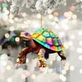 thumbnail image 4 of Colorful Geometric Turtle Christmas Ornament, Unique Festive Hanging Decor for Animal Lovers and Holiday Season Decorations - D, 4 of 7