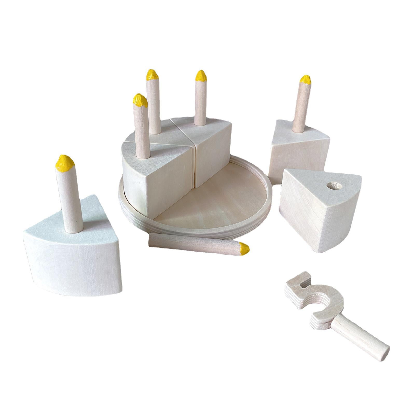 LeeQinersw Wooden Birthday Cake Coloring Kit Preschool Preschool A +Wood
