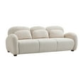 thumbnail image 3 of Christopher Knight Home 78" Modern 3-Seater Sofa, Petal-Inspired Upholstered Couch with 3 Pillows, Beige, 3 of 6