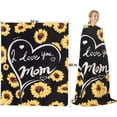 thumbnail image 2 of Gifts for Mom Blanket Sunflower Blanket Fleece Throw Blanket Mom Birthday Gifts I Love You Mom Blanket from Daughter or Son Super Soft Cozy Warm All Seasons Use (Sunflower, Throw(50"x60")), 2 of 6