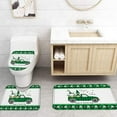 thumbnail image 4 of FMSHPON Buffalo Plaid TruckGnome Elf Clover 4 Piece Bathroom Set Shower Curtain Bath Rug Contour Mat and Toilet Lid Cover, 4 of 7