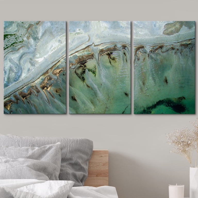 wall26 - 3 Piece Canvas Wall Art - Turquoise Landscape of Tropical
