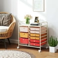 thumbnail image 4 of Costway 9 Drawer Rolling Organizer Cart Utility Storage Tools Scrapbook Paper Multi-Use Macaron, 4 of 10