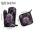 thumbnail image 2 of Yayeee Oven Mitts and Pot Holder Set of 4 Heat Resistant Kitchen Gloves Baking Hot Pad, Black Roses, 2 of 5