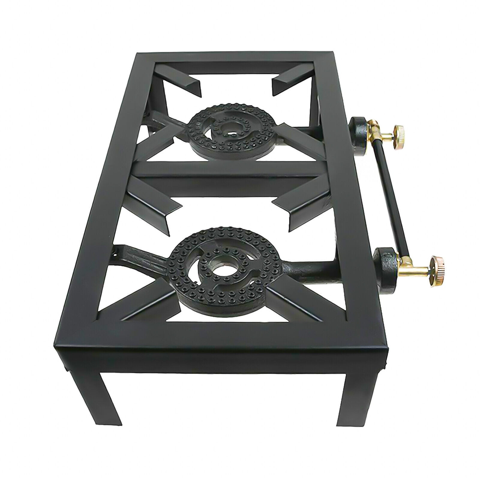 Cast Iron Double Burner Portable Outdoor Camp Stove Propane Gas LPG BBQ Cooker