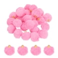 thumbnail image 1 of Uxcell 24Pcs Pom Pom Charm, 20mm de pelaje sintético, bolas de llavero esponjosas y suaves, charm de pompom para manualidades, aretes, fabricación de joyas, color rosa brillante, 1 of 6