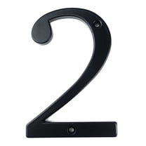 HASWARE 4 inch (10 cm) Metal House Number Apartment Door Numbers Mailbox Address Sign with 2 Screws, Zinc Alloy (#2, Black)