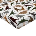 thumbnail image 2 of Jurassic Fitted Sheet, Pattern Dinosaurs Enormous Museum History Cartoony Illustration, Decorative Soft Bedding All-round Elastic Pocket, California King, Dark Orange Burgundy, by Ambesonne, 2 of 3