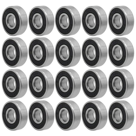 

Etereauty 20pcs 608 2RS Inline Roller Skate Wheel Bearing Anti-rust Skateboard Wheel Bearing Sealed ABEC-9 (Black)