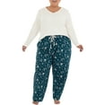 thumbnail image 2 of Fruit of the Loom Women's Beyond Soft Long Sleeve Waffle Top and Flannel Bottom Pajama Set, Sizes S-4X, 2 of 9