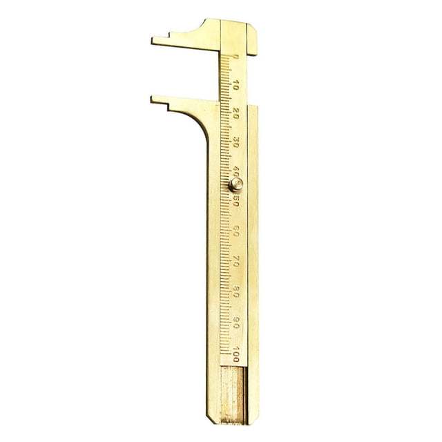 Riwesomey Calibrador portátil Mini calibre deslizante regla deslizante de latón herramienta de medición manual calibre deslizante de 100mm calibre Artesanía 1 escala 100mm