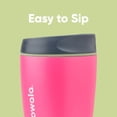 thumbnail image 5 of Owala SmoothSip Insulated Stainless Steel Coffee Tumbler, Reusable Iced Coffee Cup, Hot Coffee Travel Mug, BPA Free, 10 oz, Pink (Watermelon Breeze), 5 of 5