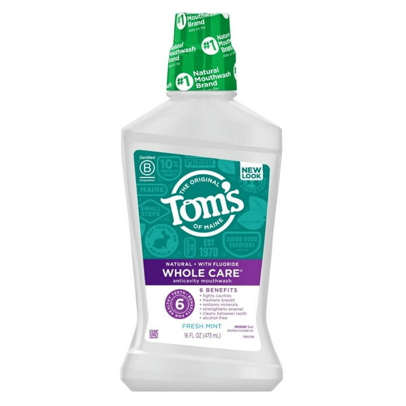 Toms Nat Mouthwash Fluoride Anti-Cavity Fresh Mint 16oz (Pack of 3)