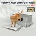 thumbnail image 6 of PawHut Stainless Steel Litter Box with High Sides, Extra Large Metal Cat Litter Box with Scoop, Pedal, Gray, 6 of 9
