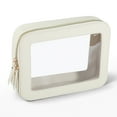 thumbnail image 1 of Bolsa de Maquillaje Transparente Impermeable y Portátil con Cremallera Beige, 1 of 7