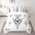 thumbnail image 2 of Homewish Retro Boho Moth 7-Piece Twin Bedding Sets,Bohemain Style Bedding Comforter Set,Gothic Moon Print Sheet Sets For Girls Kids,Ultra Soft Home Decor Reversible, 2 of 8