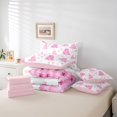 thumbnail image 6 of Manfei Merry Xmas 7 Pieces Full Size Bedding Sets,Cute Christmas Santa Hat Full Size Bed in a Bag,Pink Reversible, 6 of 7