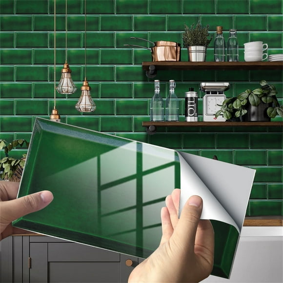 Cagogo 3Pcs Crystal Film Tile Stickers, 12PC Adhesive PVC Wall and Floor Stickers, Waterproof Peel and Stick Tile Decals, Removable Kitchen Backsplash, Bathroom Shower Tile Film, Furniture