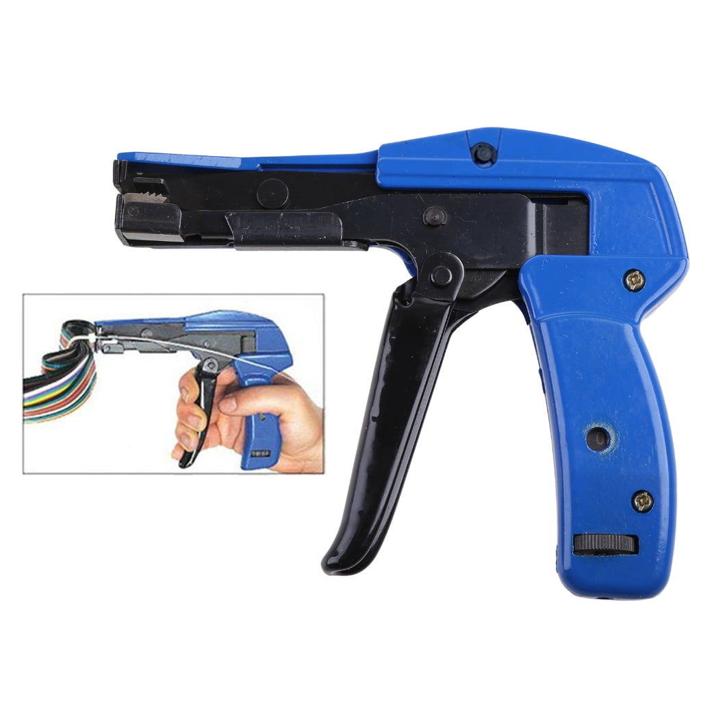 Professional Zip Tie Automatic Tensioner Cutter Pilers with Steel Handle Nylon Ties Cable Management Fastening Clamping Cutting Tool for 2.4mm-4.8mm Wire