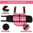 thumbnail image 3 of Dog Life Jackets, Reflective & Adjustable Preserver Vest with Enhanced Buoyancy & Rescue Handle for Swimming(Pink Flower,XXL), 3 of 6