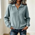 thumbnail image 6 of Axdhxbd Zip Up Cardigan Sweaters for Women Double Zipper Open Front Sweater Ribbed Knit Long Sleeve Cardigans Loose Fit Fall Winter Sweater Coats Free Size, 6 of 7