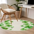 thumbnail image 4 of Round Rugs 3.3 Ft, St. Patrick's Day Non Slip Area Rugs for Kitchen Bedroom Entryway, Watercolor Lucky Clovers Green Rustic Washable Carpet Runner Rug Floor Mats for Bedroom Home Decor, 4 of 8