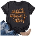 thumbnail image 4 of Graphic Tees for Women T-Shirts Bibbidi Bobbidi Shirt Women Cute Halloween T Shirt Funny Letter Print Tees Casual Tee Tops Brown XL, 4 of 5
