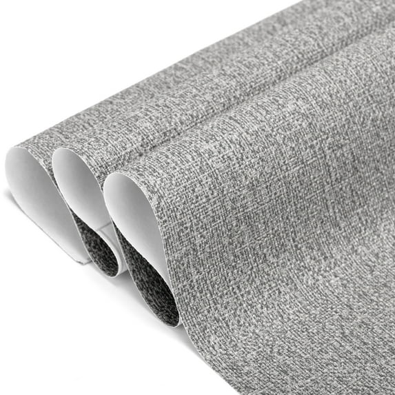 LELINTA 1M/ 5M Grey Linen Contact Paper Waterproof PVC Self-Adhesive Removable Peel and Stick DIY Wallpaper Flaxen Grasscloth Vinyl Film Wall Stickers Solid Color Decorate Furniture