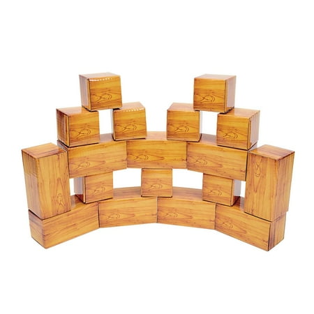 UPC: 0191487009553 | Excellerations Wood-Look Blocks Set of 18 (Item # WOODBLK)