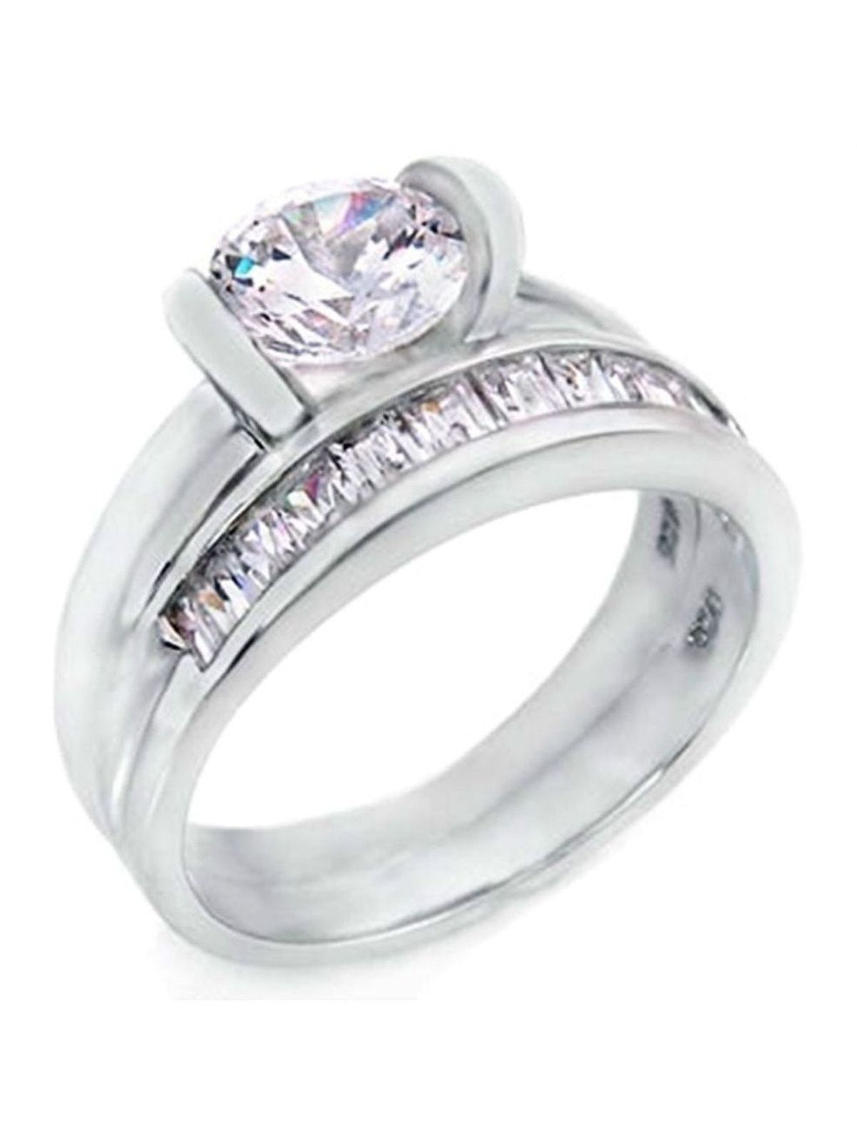 925 Silver 2 ct Wedding ring designer Set
