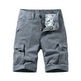 thumbnail image 4 of LIIPEE Mens Casual Shorts Summer Comfortable Solid Color Straight Shorts With Pockets Male Versatile Daily Indoor Outdoor Shorts,Gy1,36, 4 of 5