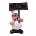 thumbnail image 1 of BKER Chef Statue Resin Italian Chef Kitchen Decoration With Welcome Board Decoration Chef Welcome Sign Suitable For Home Bars Restaurants Coffee Shops, 1 of 1