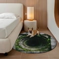 thumbnail image 2 of 3D Optical Illusion Round Area Rug 7Ft Washable Circle Rugs for Dorm Laundry Room, Visual Trap Looks Like Holes Green Grey Non-Slip Carpet Floor Mats Indoor Outdoor Carpet Runner Aesthetic Home Decor, 2 of 8