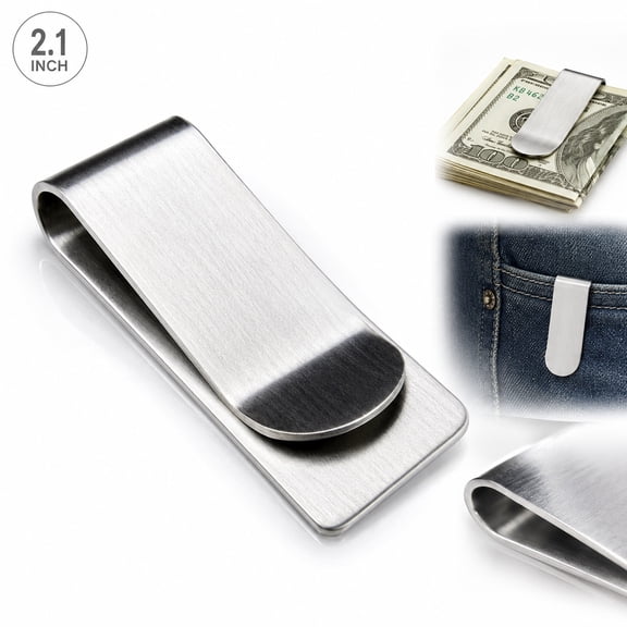 Rongsi Metal Money Clip, Slim and Durable, Cash Clip for Men and Women, 2.1 Inch