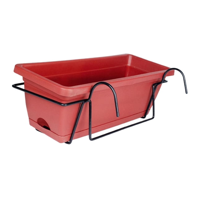 S SERENABLE Balcony Railing Hanging Planter Flower Pot for Garden Windowsill Countryside red
