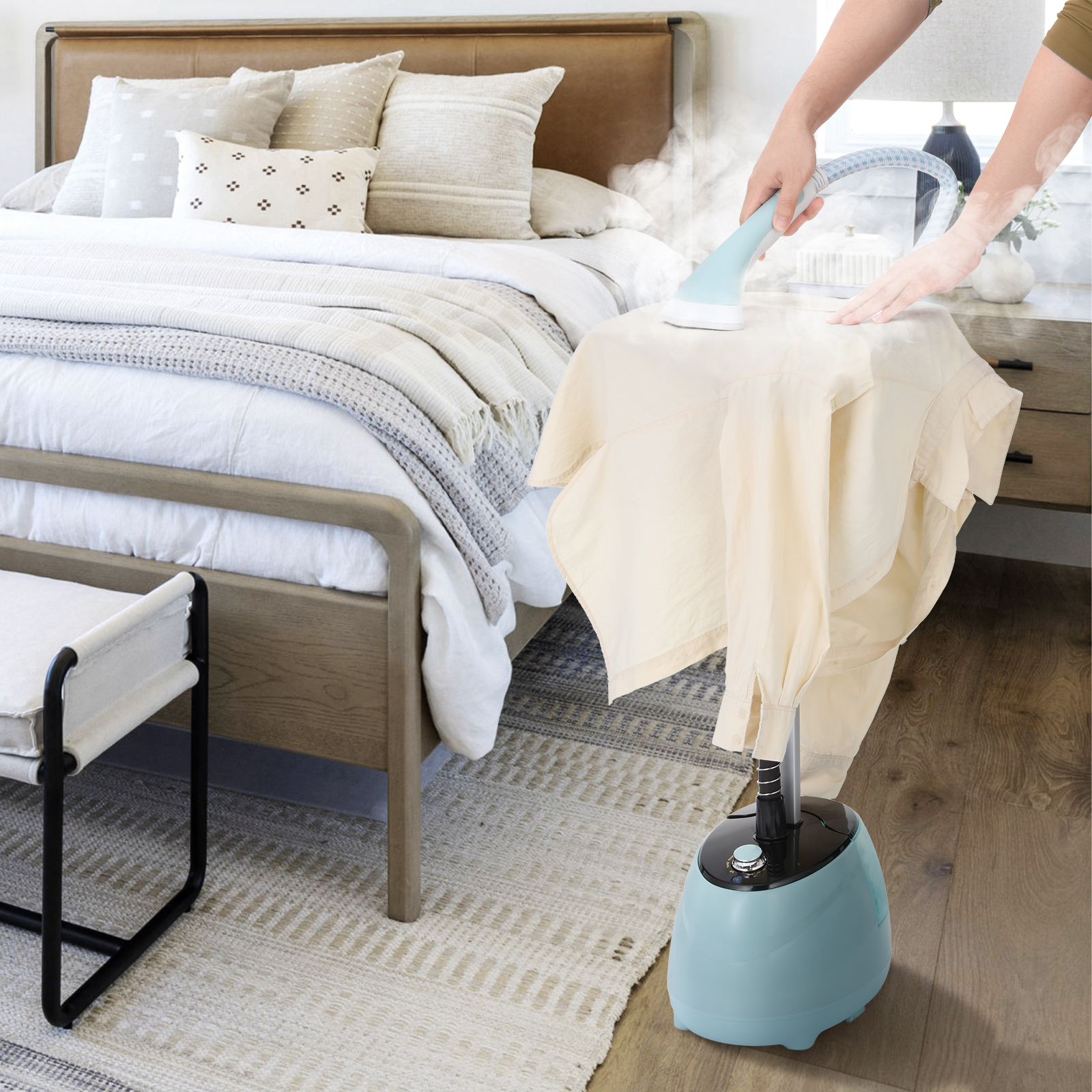 BEAMNOVA Standing Garment Steamer for Clothes, Professional for Home and Business Use Full-Size Clothing Steamer with Hanger & Ironing Board
