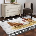 thumbnail image 6 of Rectangle Rug 4x6ft Area Rug, Farmhouse Cow Wood Plank Area Rugs for Living Room Bedroom, Farm Animal Buffalo Check Floor Mat Non-Slip Non-Shedding Carpet Indoor Accent Rugs, 6 of 9