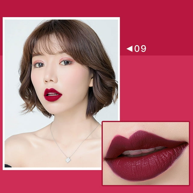 Labial Mate Sedoso de Oulis: Tono Cereza #09, Duradero y Humectante, Ideal para un Look Natural y Saludable.