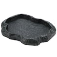 thumbnail image 2 of Cuenco alimentador de plato de agua y comida de roca de reptil duradero de resina para lagarto tortuga (verde M), 2 of 8