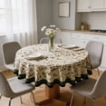 thumbnail image 4 of Round Floral Tablecloth, Scalloped Farmhouse Decorative Table Cover for Kitchen & Dining, 4 of 6