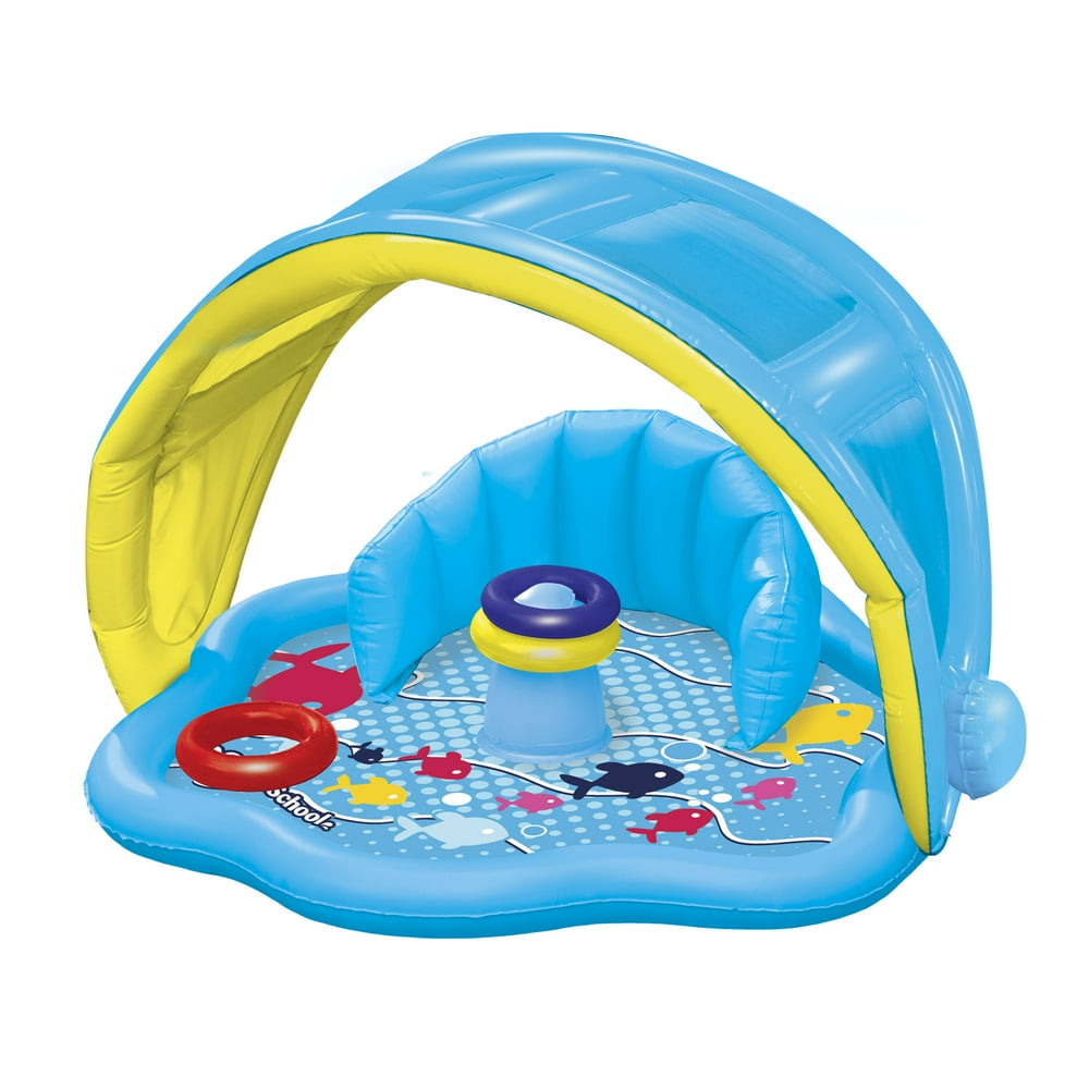 SwimSchool Baby Splash Mat with Inflatable Canopy, 3 Stackable Play