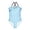 Blue Vertical Stripes, variant on Girls' One-Piece Swimwear Suit Shoulder Strap Crossover Design , Cat Animation Printed Beach Bathing Suits 3-10Year