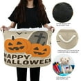 thumbnail image 6 of Collapsible 20" Round Storage Basket with Handles Laundry Hamper Open Storage Bins Cartoon Pumpkins and Tombstones, 6 of 6
