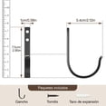 thumbnail image 4 of Set de 5 Ganchos para Toallas de Baño, Ganchos de Pared para Ropa Resistente para Baño, Cocina, Garaje, Hotel (Negro Mate), 4 of 4