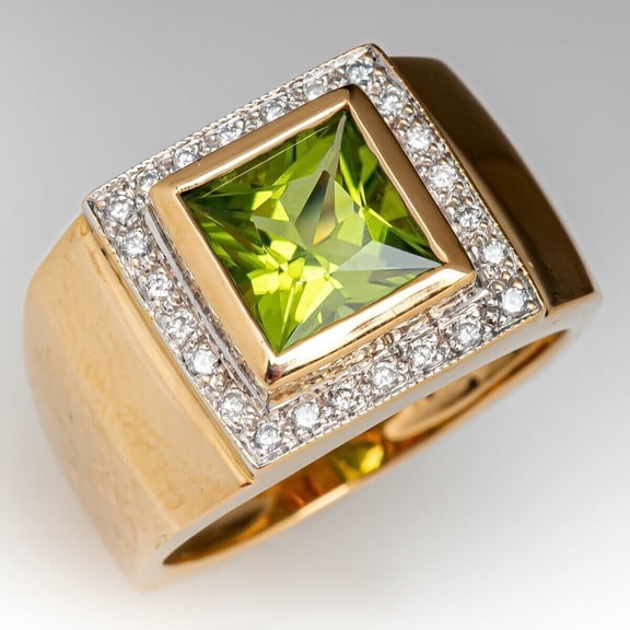 Natural Peridot Gemstone Men Ring 925 Sterling Silver Men ring Wedding ring August Birthstone ring engagement ring ring for DadPromise Gift