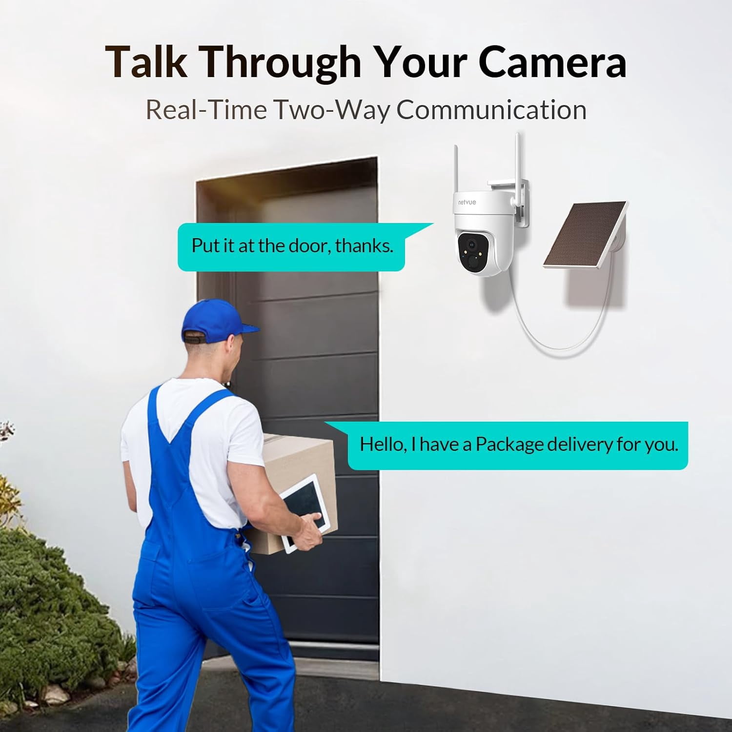 Security Cameras Wireless Wi-fi, Netvue 360° View Home Surveillance Outdoor Cameras, Only 2.4G Wifi