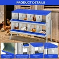thumbnail image 5 of Lumiparty Chicken Nesting Box for Laying Eggs, 8 Compartment Two-Tier Galvanized Steel Hen Nest Box with Large Vents, Wall Mount for Chicken Coop, Blue, 5 of 7
