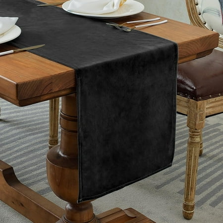 

XmhyTop solid color table flag simple tea table long tea tablecloth holiday decoration bed flag dining table towel (black 300*35cm)